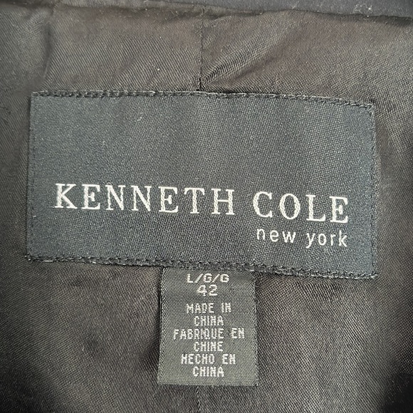 Kenneth Cole New York Cotton Single Button Blazer Jacket in Blue Black - Picture 3 of 4